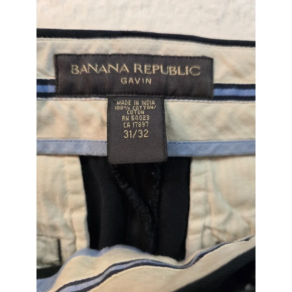 Banana Republic Gavin Chino Pants Mens 31x32 Black 100% Cotton Straight Leg